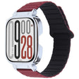 For Redmi Watch 5 / Watch 4 Metal Silver Frame Integrated I-shaped Magnetic Silicone Watch Band(Wine Red Black) - free shipping - PMC TechLife - Order now!