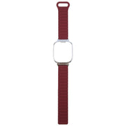 For Redmi Watch 5 / Watch 4 Metal Silver Frame Integrated I-shaped Magnetic Silicone Watch Band(Wine Red Black)