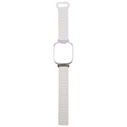 For Redmi Watch 5 / Watch 4 Metal Silver Frame Integrated I-shaped Magnetic Silicone Watch Band(White Orange)