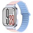 For Redmi Watch 5 / Watch 4 Metal Silver Frame Integrated I-shaped Magnetic Silicone Watch Band(Pink Blue) - free shipping - PMC TechLife - Order now!