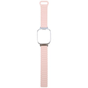 For Redmi Watch 5 / Watch 4 Metal Silver Frame Integrated I-shaped Magnetic Silicone Watch Band(Pink Blue)