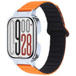 For Redmi Watch 5 / Watch 4 Metal Silver Frame Integrated I-shaped Magnetic Silicone Watch Band(Orange Black) - free shipping - PMC TechLife - Order now!