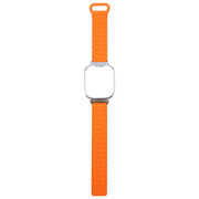 For Redmi Watch 5 / Watch 4 Metal Silver Frame Integrated I-shaped Magnetic Silicone Watch Band(Orange Black)