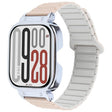 For Redmi Watch 5 / Watch 4 Metal Silver Frame Integrated I-shaped Magnetic Silicone Watch Band(Milk Tea Rocky White) - free shipping - PMC TechLife - Order now!