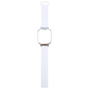 For Redmi Watch 5 / Watch 4 Metal Silver Frame Integrated I-shaped Magnetic Silicone Watch Band(Ceramic White)
