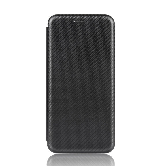 For Samsung Galaxy Note10 Plus Carbon Fiber Texture Horizontal Flip TPU + PC + PU Leather Case with Card Slot(Black)