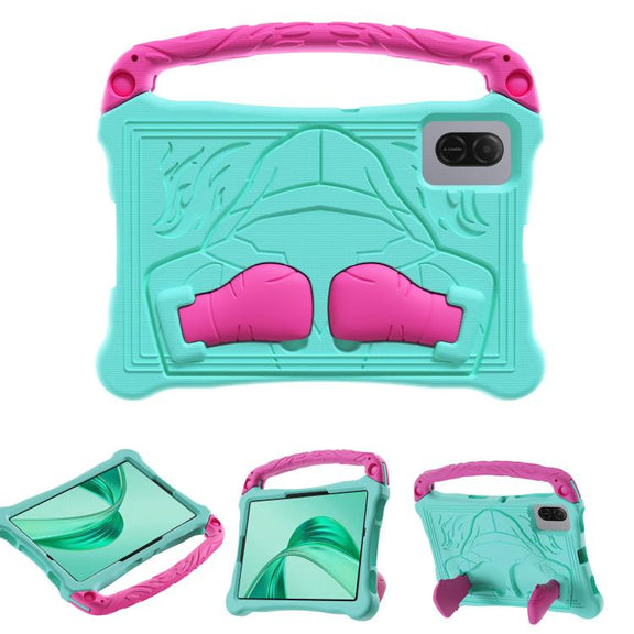 For Honor Pad X8a 11 inch Boxing Series Kickstand EVA Shockproof Tablet Case with Shoulder Strap(Mint Rose Red)