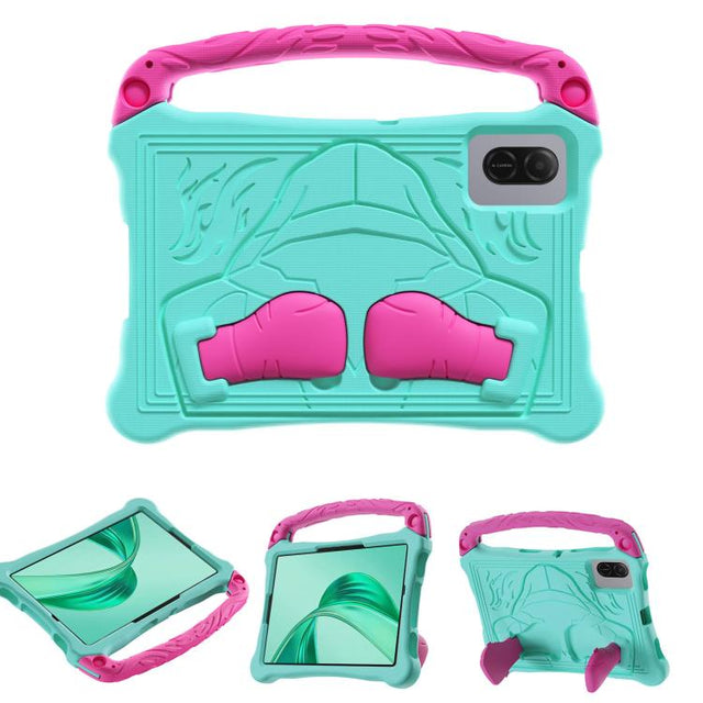 For Honor Pad X8a 11 inch Boxing Series Kickstand EVA Shockproof Tablet Case with Shoulder Strap(Mint Rose Red)