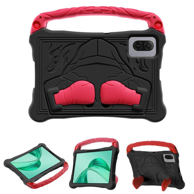 For Honor Pad X8a 11 inch Boxing Series Kickstand EVA Shockproof Tablet Case with Shoulder Strap(Black Red)