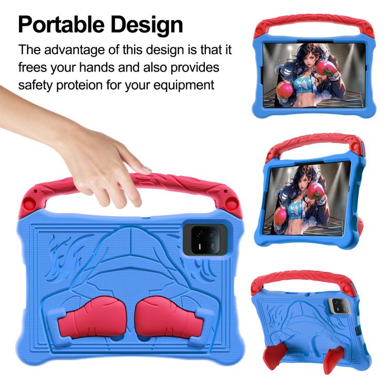 For Honor Pad X8a 11 inch Boxing Series Kickstand EVA Shockproof Tablet Case with Shoulder Strap(Blue Red)