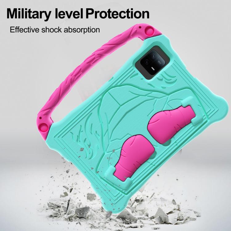 For Honor Tablet V7 11 inch Boxing Series Kickstand EVA Shockproof Tablet Case with Shoulder Strap(Mint Rose Red)