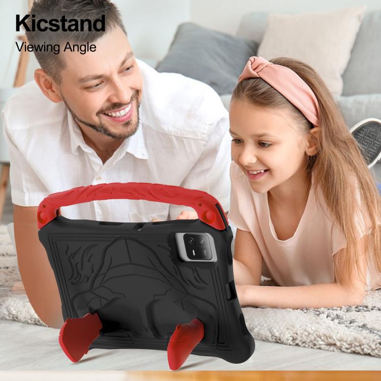 For Honor Tablet V7 11 inch Boxing Series Kickstand EVA Shockproof Tablet Case with Shoulder Strap(Black Red)