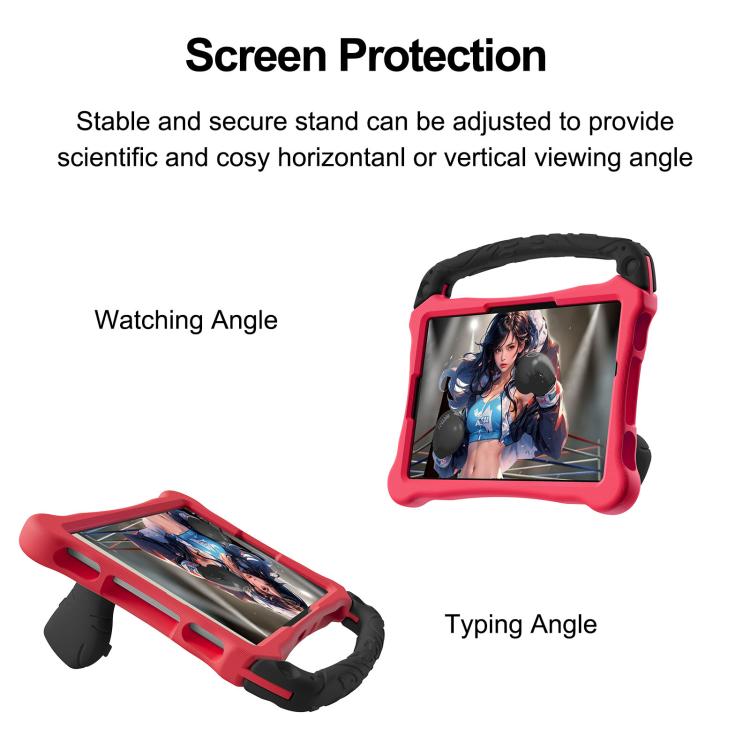 For Honor Tablet V7 11 inch Boxing Series Kickstand EVA Shockproof Tablet Case with Shoulder Strap(Red Black)