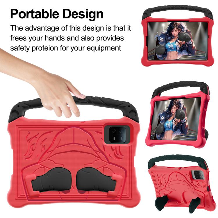 For Honor Tablet V7 11 inch Boxing Series Kickstand EVA Shockproof Tablet Case with Shoulder Strap(Red Black)