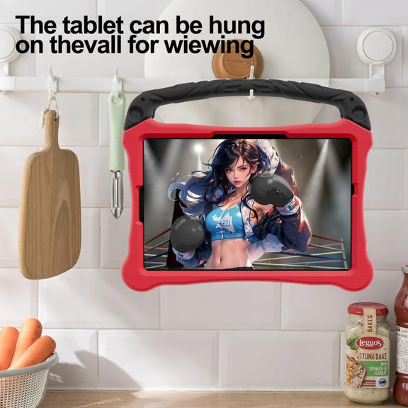 For Honor Tablet V7 11 inch Boxing Series Kickstand EVA Shockproof Tablet Case with Shoulder Strap(Red Black)