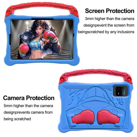 For Honor Tablet V7 11 inch Boxing Series Kickstand EVA Shockproof Tablet Case with Shoulder Strap(Blue Red)