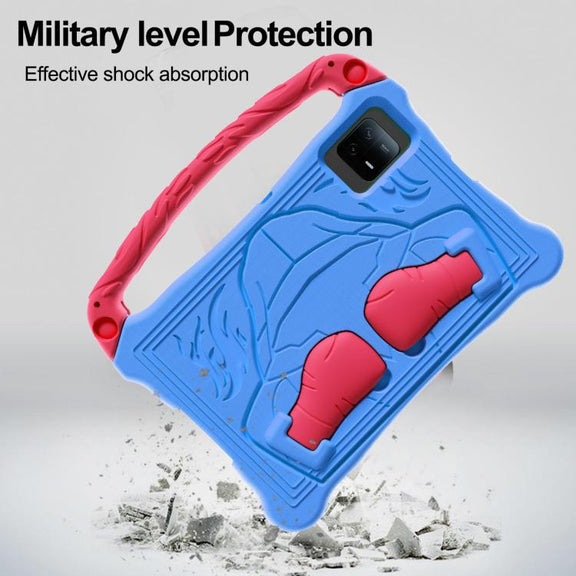 For Honor Tablet V7 11 inch Boxing Series Kickstand EVA Shockproof Tablet Case with Shoulder Strap(Blue Red)