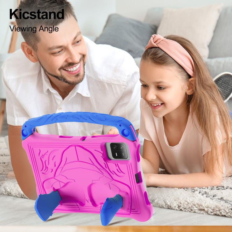 For Honor Tablet V7 11 inch Boxing Series Kickstand EVA Shockproof Tablet Case with Shoulder Strap(Rose Red Blue)