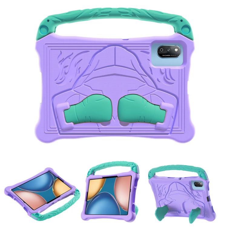 For Honor Tablet V7 11 inch Boxing Series Kickstand EVA Shockproof Tablet Case with Shoulder Strap(Purple Mint)