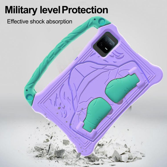 For Honor Tablet V7 11 inch Boxing Series Kickstand EVA Shockproof Tablet Case with Shoulder Strap(Purple Mint)