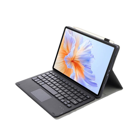 For Honor Pad V9 AH27-A Ultra-thin Detachable Bluetooth Keyboard Leather Tablet Case with Touchpad(Black)