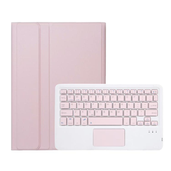 For Honor Pad V9 AH27-A Ultra-thin Detachable Bluetooth Keyboard Leather Tablet Case with Touchpad(Pink White)