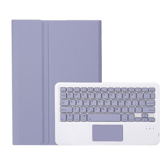For Honor Pad V9 AH27-A Ultra-thin Detachable Bluetooth Keyboard Leather Tablet Case with Touchpad(Lavender White)