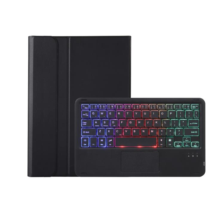 For Honor Pad V9 AH27-AS Ultra-thin Detachable Backlight Bluetooth Keyboard Leather Tablet Case with Touchpad(Black)