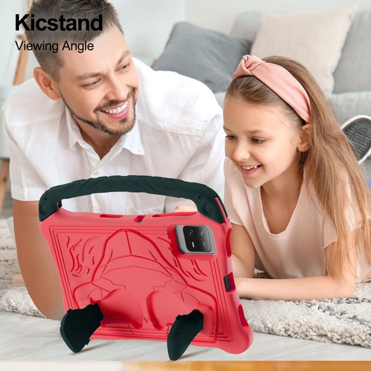 For Lenovo Tab M11/ Xiaoxin Pad 11 2024/2025 Boxing Series Kickstand EVA Shockproof Tablet Case with Shoulder Strap(Red Black)