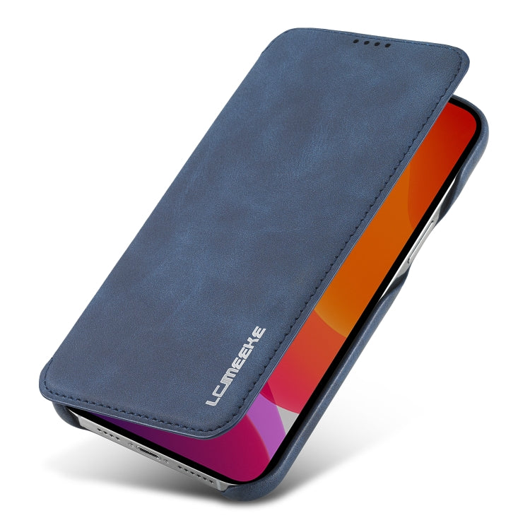 For iPhone 12 Pro Max LC.IMEEKE Hon Ancient Series Horizontal Flip Leather Case with Holder & Card Slot(Blue)