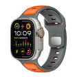 For Apple Watch 42mm / 41mm / 40mm / 38mm Norman Buckle Two-color Silicone Watch Band(Grey Orange) - free shipping - PMc TechLife - Order now!