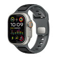 For Apple Watch 42mm / 41mm / 40mm / 38mm Norman Buckle Two-color Silicone Watch Band(Grey Black) - free shipping - PMc TechLife - Order now!
