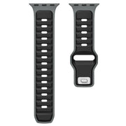 For Apple Watch 42mm / 41mm / 40mm / 38mm Norman Buckle Two-color Silicone Watch Band(Grey Black)