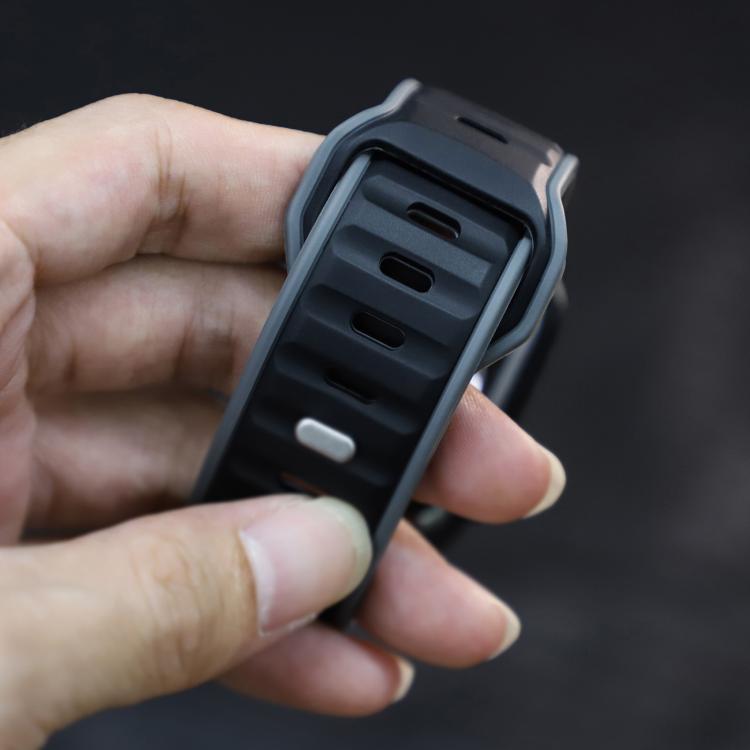 For Apple Watch 42mm / 41mm / 40mm / 38mm Norman Buckle Two-color Silicone Watch Band(Grey Black)