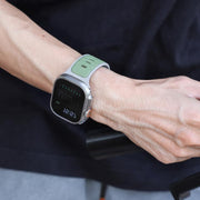 For Apple Watch 42mm / 41mm / 40mm / 38mm Norman Buckle Two-color Silicone Watch Band(Light Green Grey)