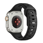For Apple Watch 46mm / 49mm / 45mm / 44mm Norman Buckle Two-color Silicone Watch Band(Black)