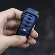 For Apple Watch 46mm / 49mm / 45mm / 44mm Norman Buckle Two-color Silicone Watch Band(Blue Black)