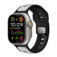 For Apple Watch 46mm / 49mm / 45mm / 44mm Norman Buckle Two-color Silicone Watch Band(Light Grey Black) - free shipping - PMc TechLife - Order now!