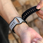 For Apple Watch 46mm / 49mm / 45mm / 44mm Norman Buckle Two-color Silicone Watch Band(Light Grey Black)