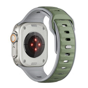 For Apple Watch 46mm / 49mm / 45mm / 44mm Norman Buckle Two-color Silicone Watch Band(Light Green Grey)