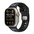 For Apple Watch 46mm / 49mm / 45mm / 44mm Norman Buckle Two-color Silicone Watch Band(Midnight Black) - free shipping - PMc TechLife - Order now!