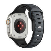 For Apple Watch 46mm / 49mm / 45mm / 44mm Norman Buckle Two-color Silicone Watch Band(Midnight Black)