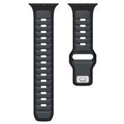 For Apple Watch 46mm / 49mm / 45mm / 44mm Norman Buckle Two-color Silicone Watch Band(Midnight Black)