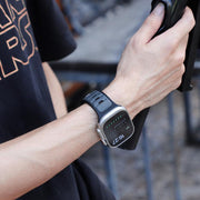 For Apple Watch 46mm / 49mm / 45mm / 44mm Norman Buckle Two-color Silicone Watch Band(Midnight Black)