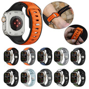 For Apple Watch 42mm / 41mm / 40mm / 38mm Norman Buckle Two-color Silicone Watch Band(Light Green Grey)