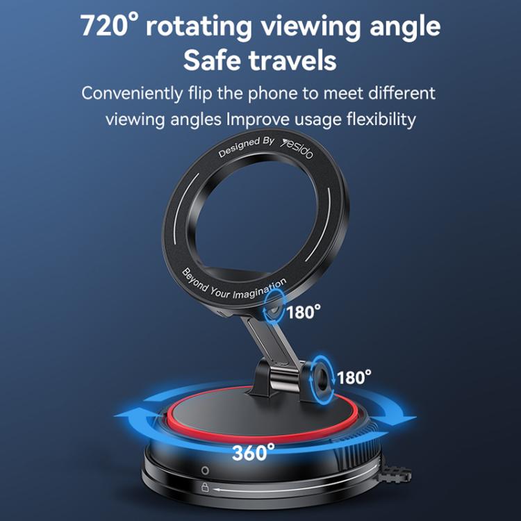Yesido C219 Suction Cup Car MagSafe Magnetic Mobile Phone Holder(Black)