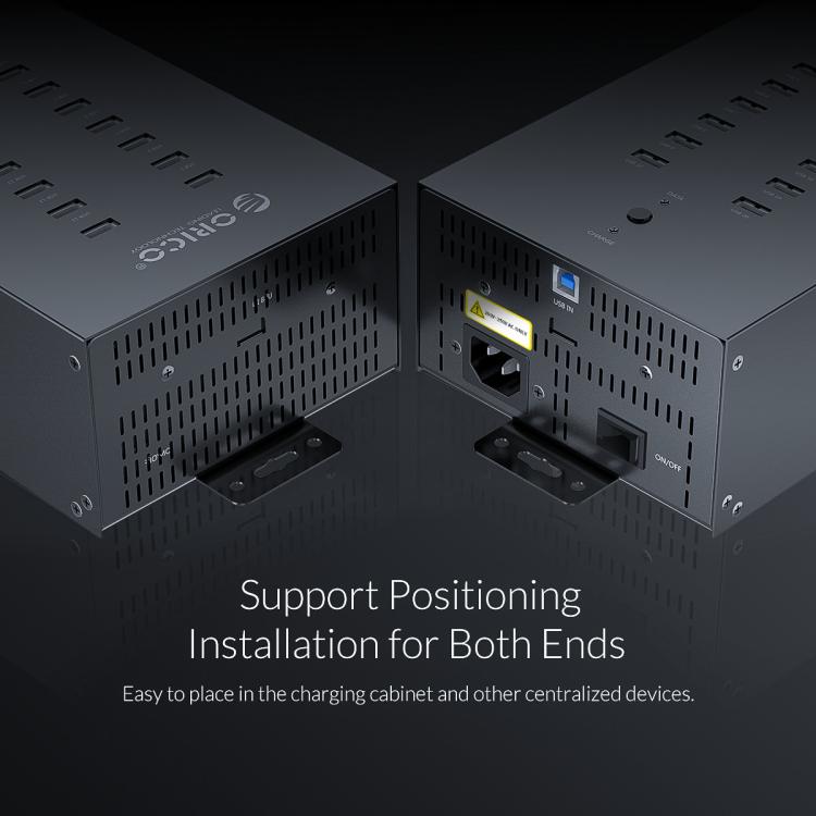 ORICO IH20P Industrial Grade 20 Ports USB 2.0 Hub, Plug:US Plug(Black)