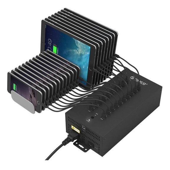 ORICO IH20P Industrial Grade 20 Ports USB 2.0 Hub, Plug:US Plug(Black)
