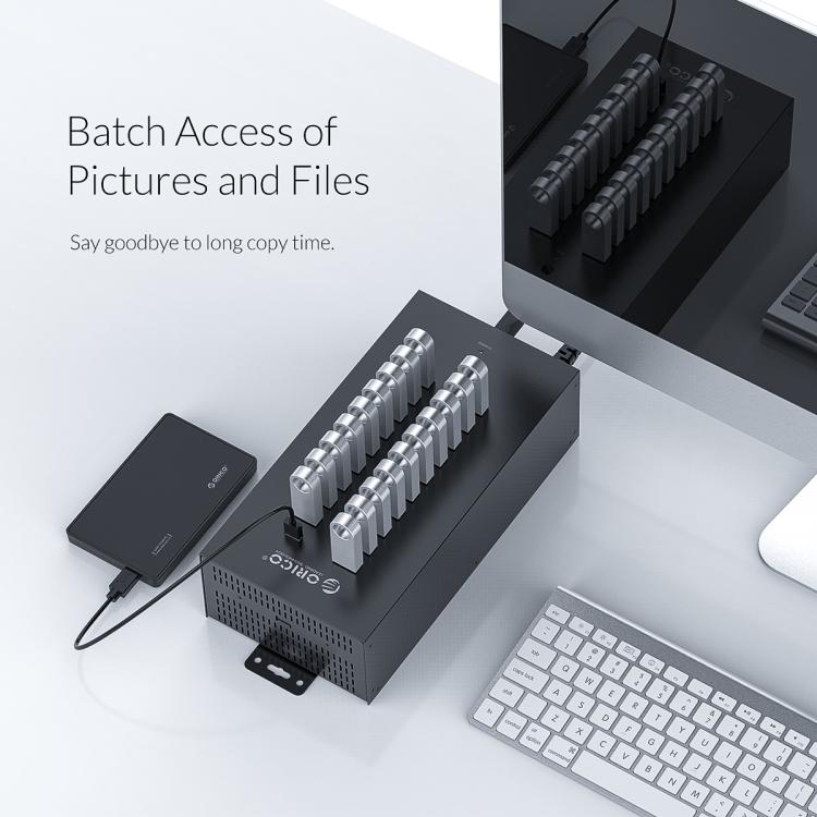 ORICO IH20P Industrial Grade 20 Ports USB 2.0 Hub, Plug:US Plug(Black)