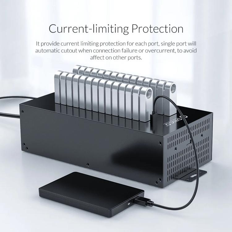 ORICO IH30P Industrial Grade 30 Ports USB 2.0 Hub, Plug:EU Plug(Black)